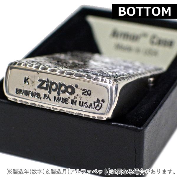 ZIPPO（ジッポー） アーマー アンティーク フローラル（D）シルバー