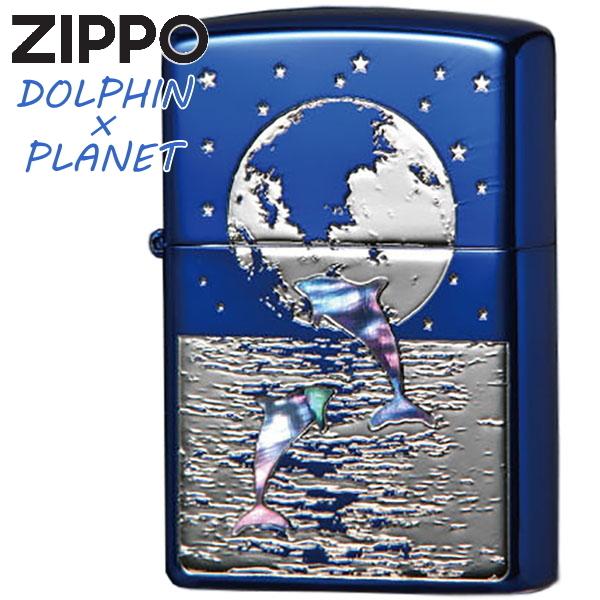 ZIPPO - ジッポー 2BLS-DOLPHIN1 海豚 プラネット 青碧イオン 貝貼り 愛くるしい ともし火 油絵の具ともし火 喫煙具、ライター-楽器、手芸、コレクション-ライター