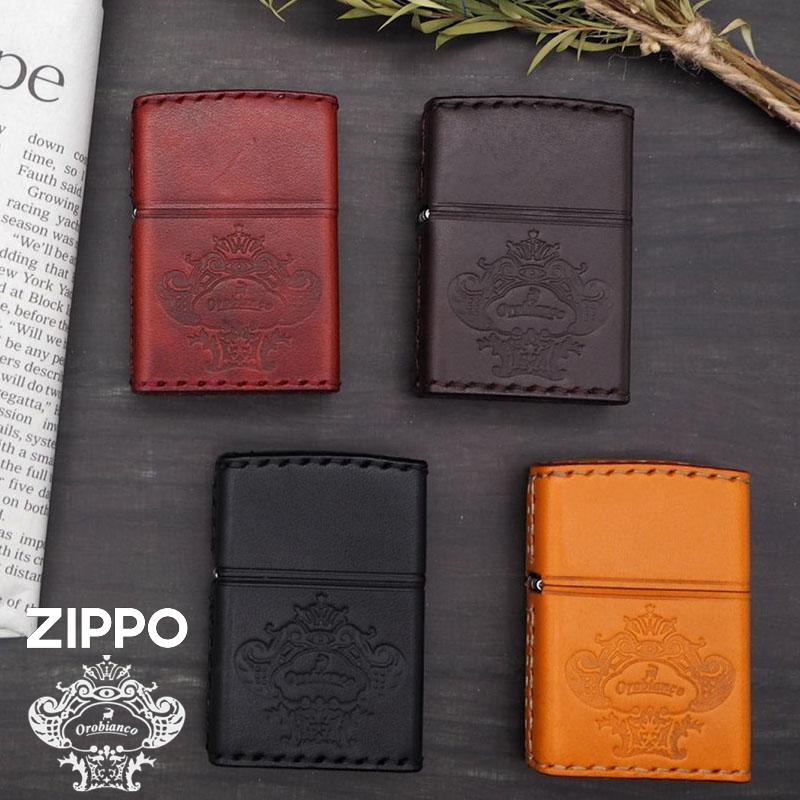 ZIPPO ジッポー オロビアンコ ORZ-001BR ブラウン 本牛革手縫い 革巻き レザー ZIPPOライター