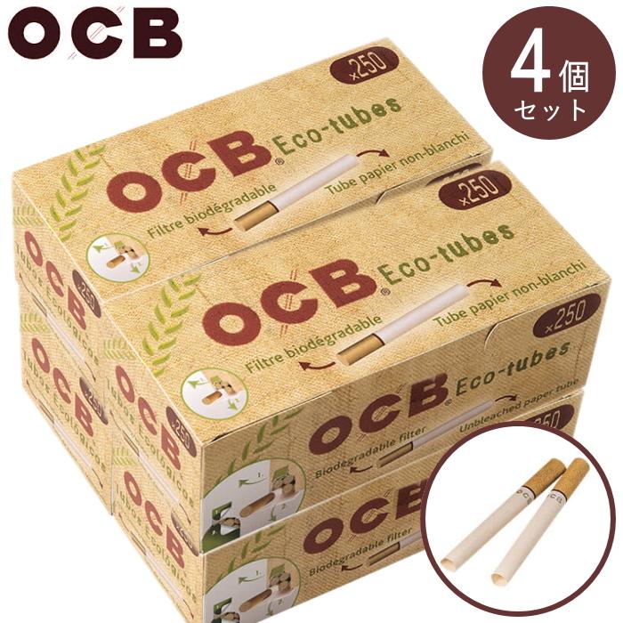 4箱セット OCB ナチュラルチューブ フィルター付き さや紙 250本入×4箱