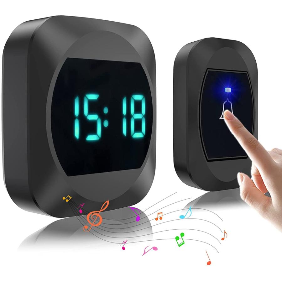 チャイム ワイヤレス ワイヤレスインターフォン 呼び出しチャイムセット インターホン ドアフォン ワイヤレスチャイム ワイヤレス玄関 壁掛け 時間表示 Jscz 119 鯨山 通販 Yahoo ショッピング