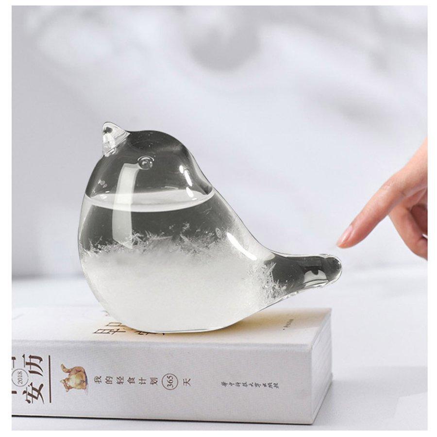 ストームグラス 鳥 天気予報器 おしゃれ 天気予報ボトル Storm Glass ストーム瓶 気象予報 結晶観察器 透明 晴雨予報 インテリア 雑貨 置物 飾りプレゼント｜kuzirayama