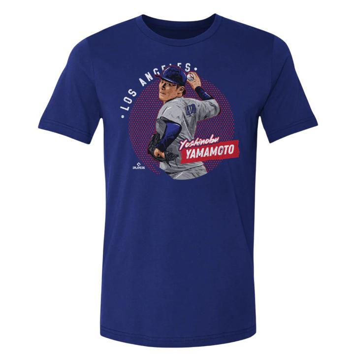 山本由伸 Tシャツ ドジャース 500Level ブルー D Dots MLB公式 グッズ