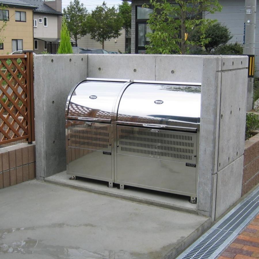 【日本製】WAKUI(ワクイ) 330L ゴミステーション　町内会　集合住宅　店舗　大型ゴミ箱　屋外　スライド式　ステンレス　環境ステーションCR-600　幅600mm |  | 05