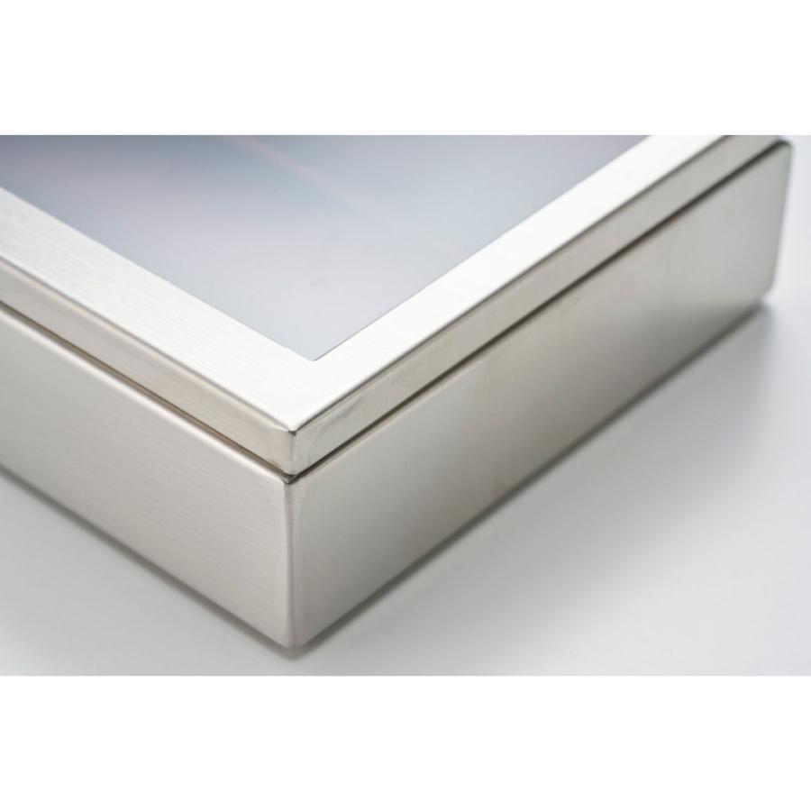 【日本製】コレクションケース ステンレス コレクションボックス 腕時計収納 ジュエリー収納 アクセサリーケース 天板付き ディスプレイ 高級 仕切取外し可能 |  | 05