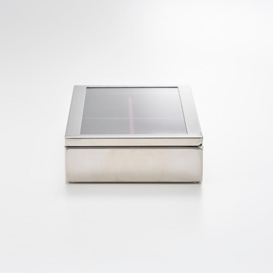 【日本製】コレクションケース ステンレス コレクションボックス 腕時計収納 ジュエリー収納 アクセサリーケース 天板付き ディスプレイ 高級 仕切取外し可能 |  | 06