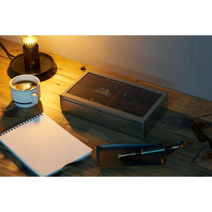 【日本製】コレクションケース ステンレス コレクションボックス 腕時計収納 ジュエリー収納 アクセサリーケース 天板付き ディスプレイ 高級 仕切取外し可能 |  | 07