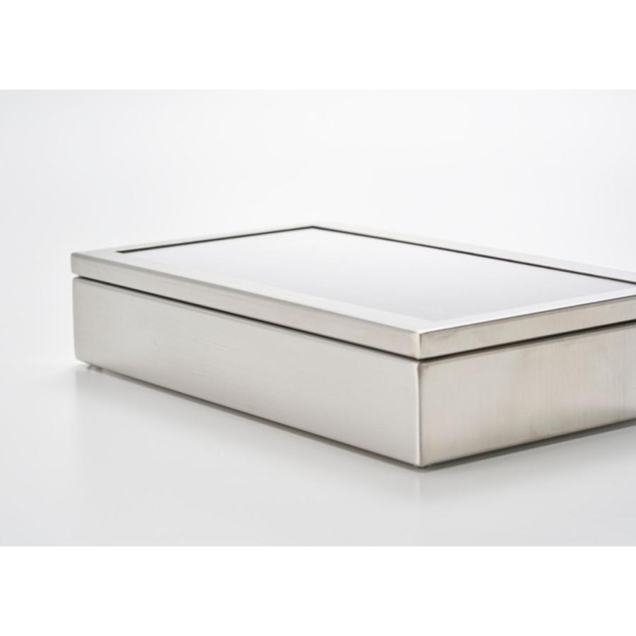 【日本製】コレクションケース ステンレス コレクションボックス 腕時計収納 ジュエリー収納 アクセサリーケース 天板付き ディスプレイ 高級 仕切取外し可能 |  | 09