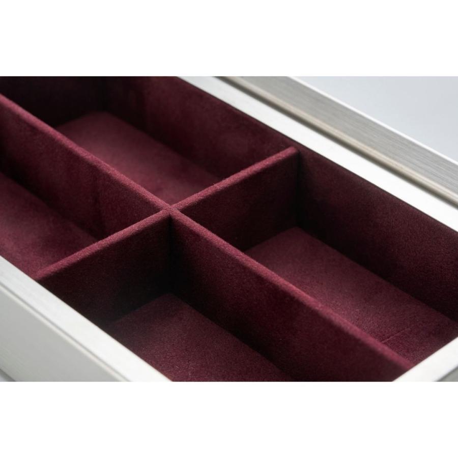 【日本製】コレクションケース ステンレス コレクションボックス 腕時計収納 ジュエリー収納 アクセサリーケース 天板付き ディスプレイ 高級 仕切取外し可能 |  | 12