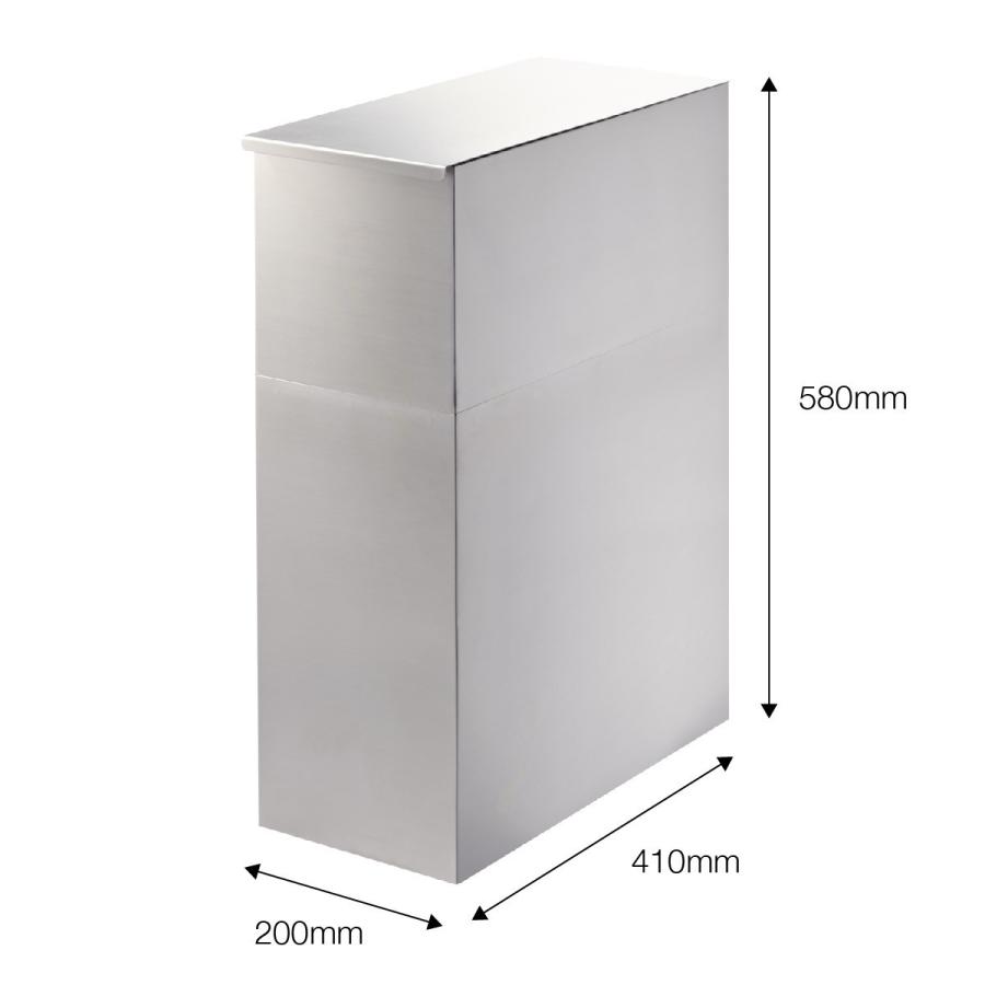 【日本製】WAKUI(ワクイ) 家庭用ゴミ箱 34L DIY キッチンインテリア 一軒家 マンション 店舗 ゴミ箱 屋内 ステンレス RECHTECK W200×D410×H580mm |  | 09