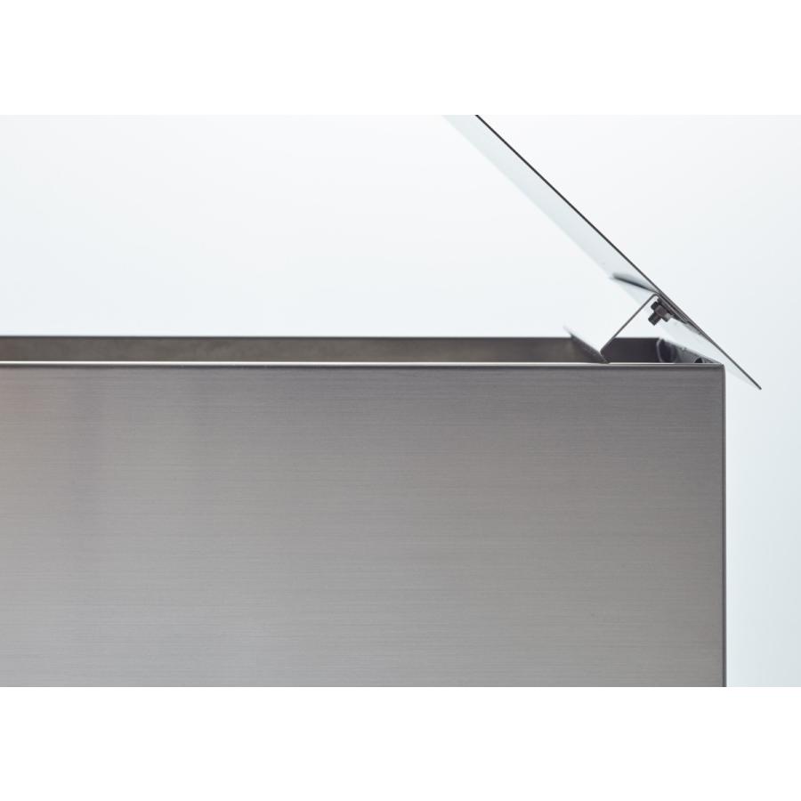 【日本製】WAKUI(ワクイ) 家庭用ゴミ箱 34L DIY キッチンインテリア 一軒家 マンション 店舗 ゴミ箱 屋内 ステンレス RECHTECK W200×D410×H580mm |  | 05