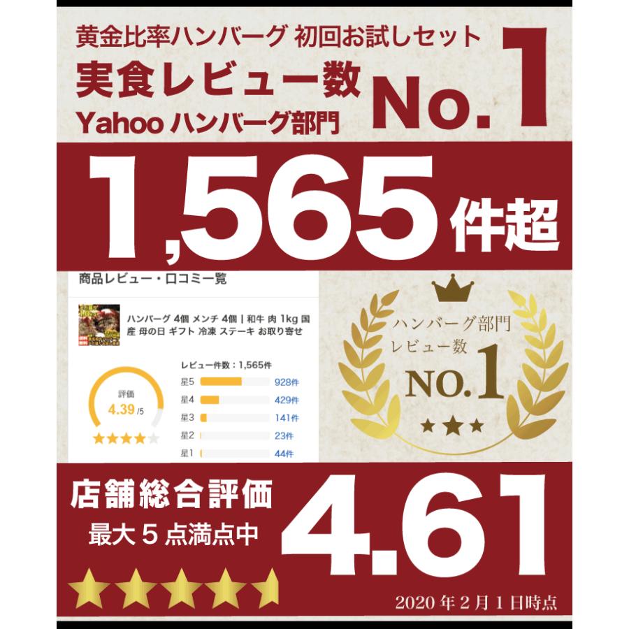 ギフト 肉 ハンバーグ 4個 メンチ 4個 | 1kg 国産 ギフト 肉 冷凍 和牛 お取り寄せ |  | 02