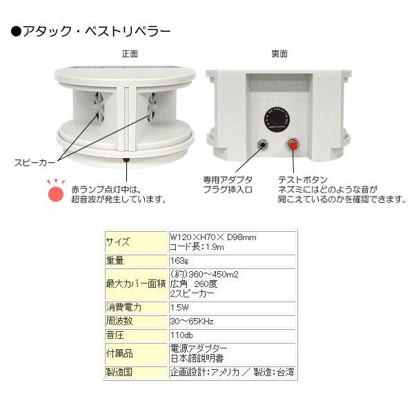 店 ねずみ駆除 アタック ペストリペラー ネズミ退治 あっと解消 5台 超音波 5台 超音波 ネズミ退治