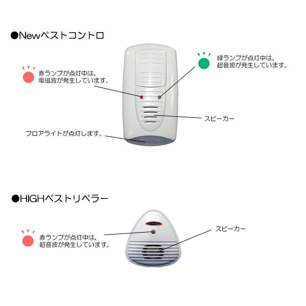 鼠退治 ネズミ駆除 超音波 Newペストコントロ 1台と補助機 HIGHペストリペラー 4台セット｜kwn｜07