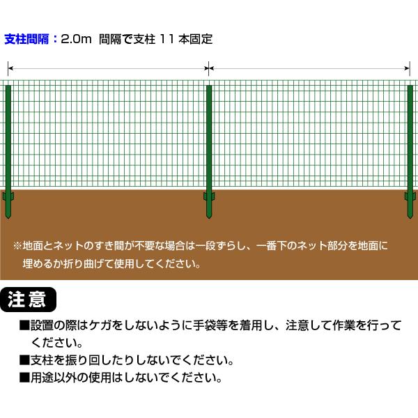 防獣 獣害 簡単金網 フェンス 改良型 1800 ネット+支柱 セット 防獣 獣害 簡単金網 フェンス 改良型 1800 ネット+支柱 セット