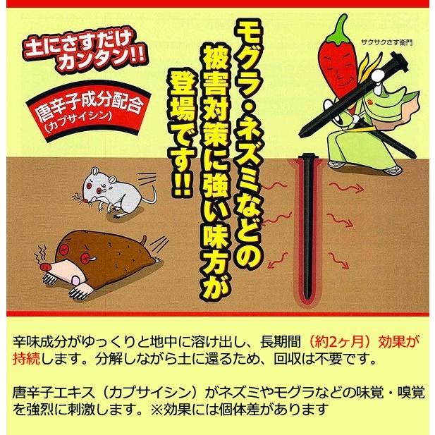 <ネコポス可> モグラ対策スティック 10本入 唐辛子エキス配合 ネズミ 忌避 野鼠対策|kwn|03