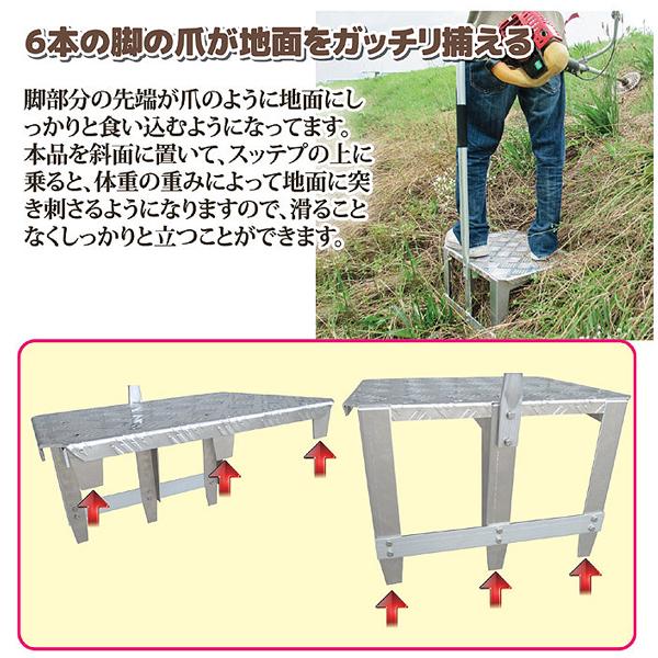 金太郎 斜面くん 作業台 アルミ ステップ 法面 足場 : あっと解消 