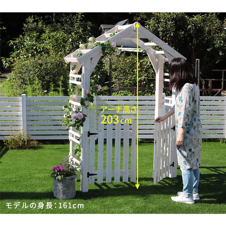 木製三角アーチゲートセット ガーデンアーチ 木製アーチ 門扉（61） 門柱 おしゃれ diy 木製 三角アーチ ゲートセット バラアーチ扉