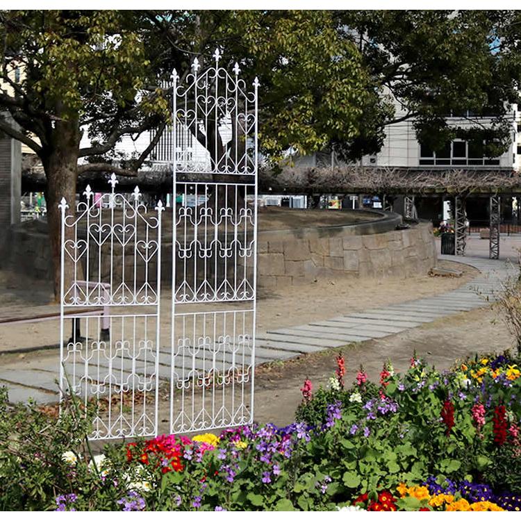 アイアンフェンス 2枚組 英国風 高さ220cm 庭 DIY ガーデンフェンス