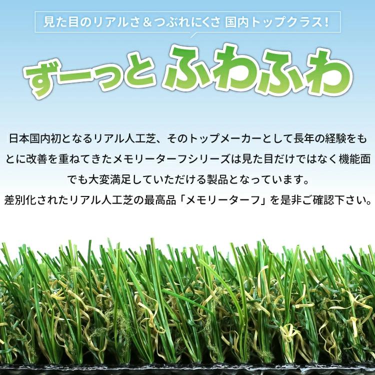 形状記憶 リアル 人工芝 メモリーターフ 芝丈25mm 1ｍ×10ｍ ロール 厚い 屋外 芝生の画像