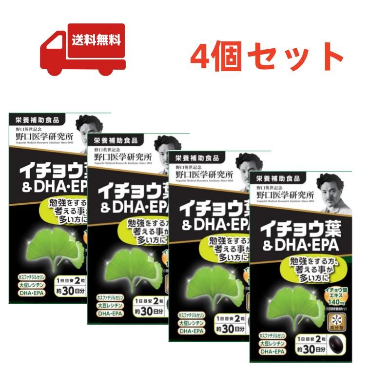 4個セット 野口医学研究所 イチョウ葉＆DHA・EPA 60粒 : 4562193141824