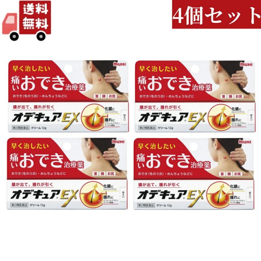 池田模範堂 4個セット【第2類医薬品】オデキュアEX クリーム 12g お