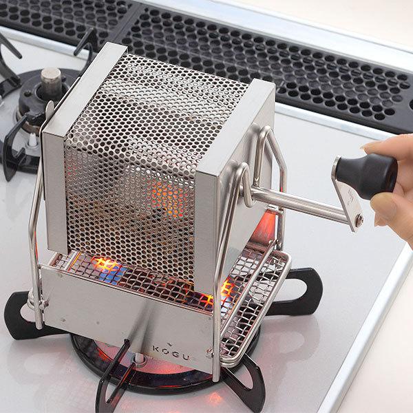 珈琲考具 コーヒー焙煎機 手動式 回転ロースター 家庭用 ガス火対応