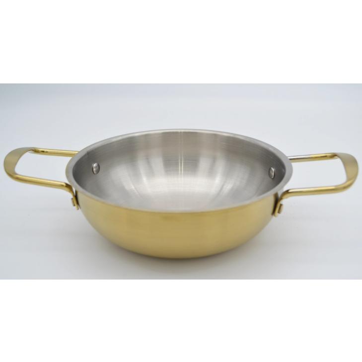 SUS304 ステンレス 両手鍋 ゴールドハンドル Amazon｜両手鍋 味噌汁 鍋 パスタ鍋 韓国鍋 卓上鍋 ステンレス鍋 ih