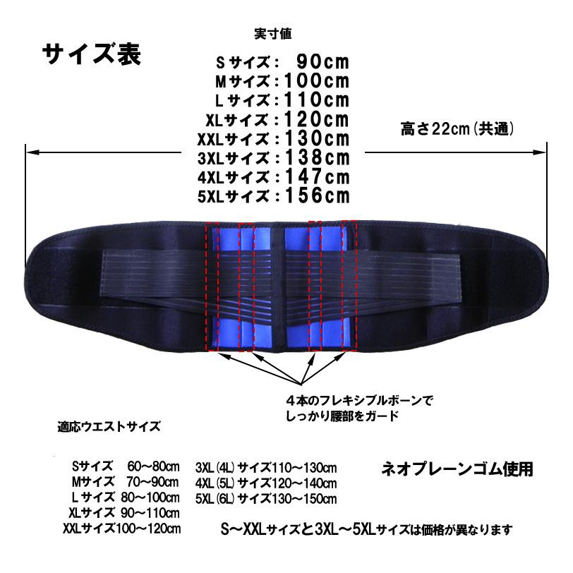 腰痛ベルト 大きいサイズ 4L 5L 6L 特大 スポーツタイプ 腰痛サポート