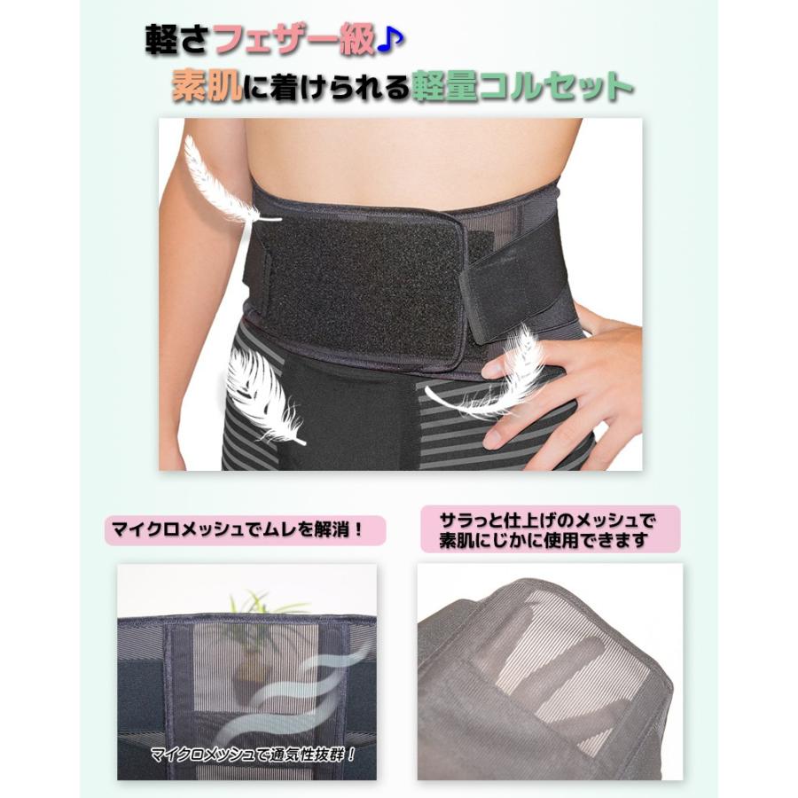 腰痛ベルト 夏用 薄型 サポートベルト コルセット マイクロ メッシュ
