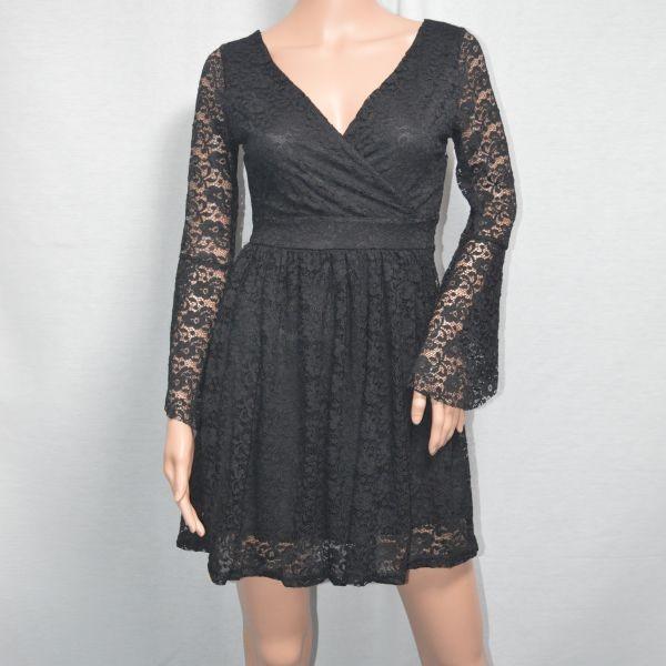 キャバドレス キャバ ドレス キャバクラ ミニドレス パーティードレス 黒 ブラック Aライン ミニ レース シースルー 長袖 ミニワンピ 9b Nd09b Shop550 通販 Yahoo ショッピング