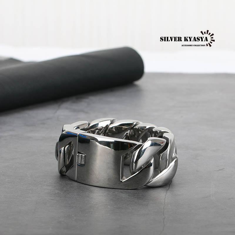 STAINLESS 316L 幅32mm 超極太 喜平ブレスレット シルバー マイアミ