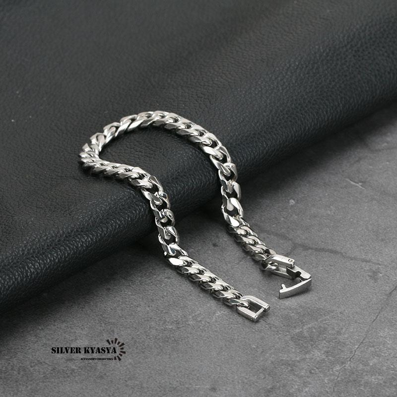 幅7mm 喜平チェーンブレスレット シルバー 細身ブレスレット