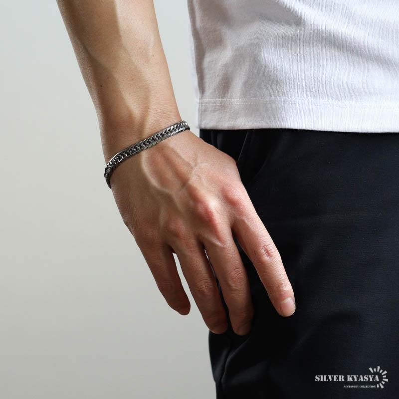 ステンレス ダブル喜平ブレスレット チェーンブレスレット メンズ