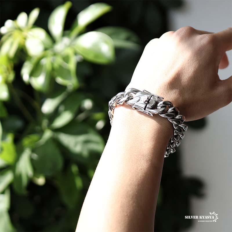 316l 幅16mm 極太 メンズ ブレスレット シルバー 喜平チェーン B系 喜平ブレスレット 重厚 B187 16mm Silver Kyasya 通販 Yahoo ショッピング