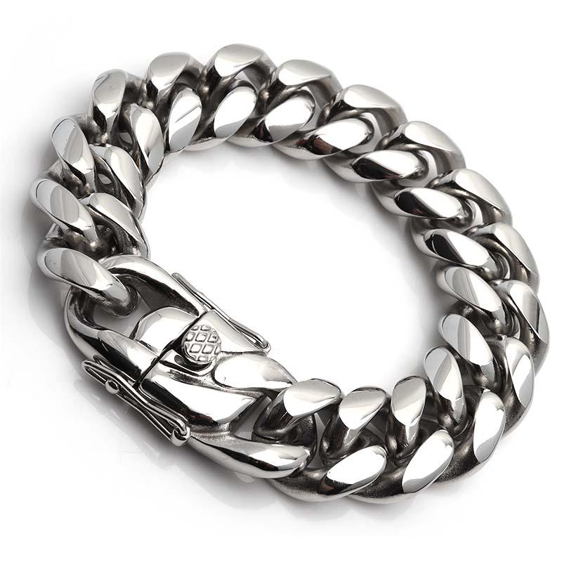 店内まるっと10%OFF祭／316L 幅18mm 極太 メンズ ブレスレット