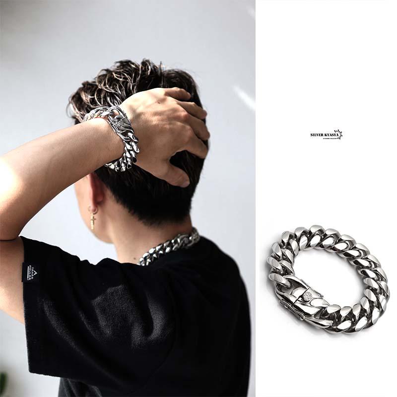 店内まるっと10%OFF祭／316L 幅18mm 極太 メンズ ブレスレット