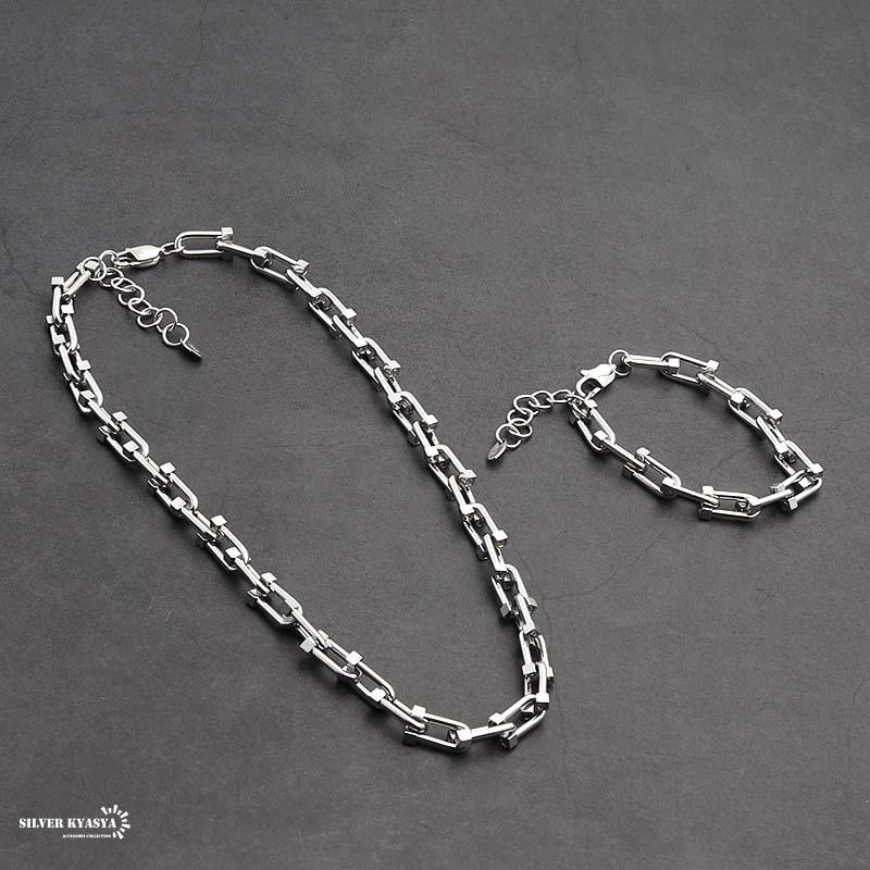 馬蹄 ホースシュー チェーンブレスレット シルバー オシャレ お洒落