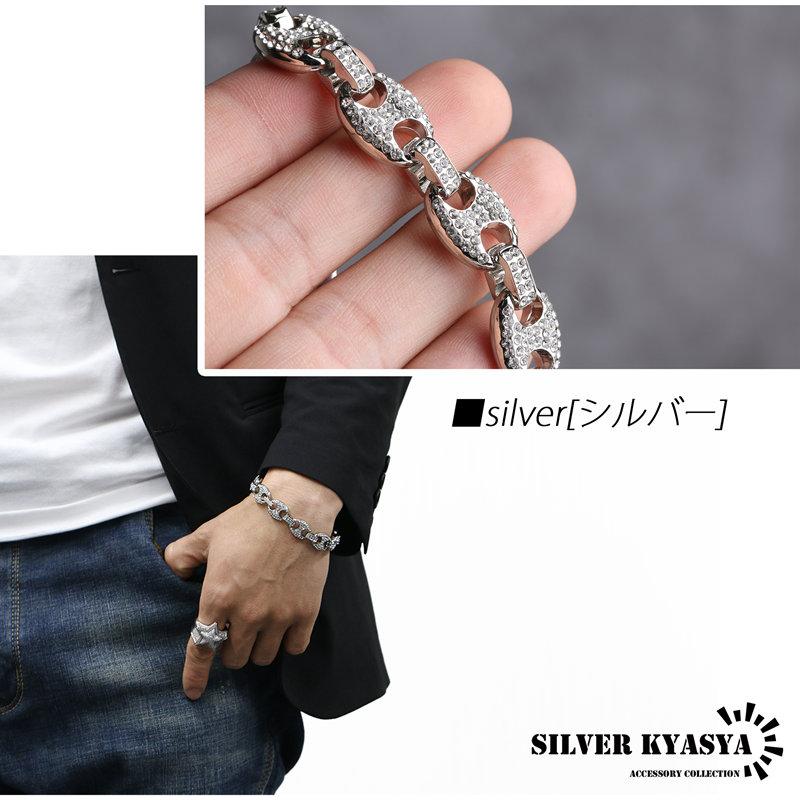 店内まるっと10%OFF祭／パヴェ CZ アンカー チェーン ブレスレット