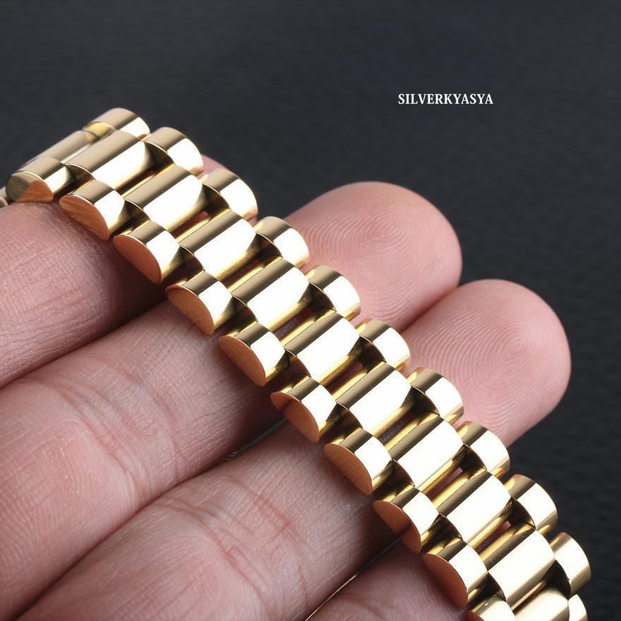 太幅 ステンレス ブレスレット チェーン ベルト メタルバンド 太幅 ステンレス ブレスレット チェーン ベルト メタルバンド