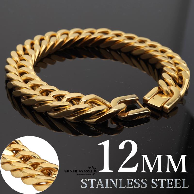 12mm 太め 4面カット ダブル喜平ブレスレット マイアミ 12mm 太め 4面カット ダブル喜平ブレスレット マイアミ