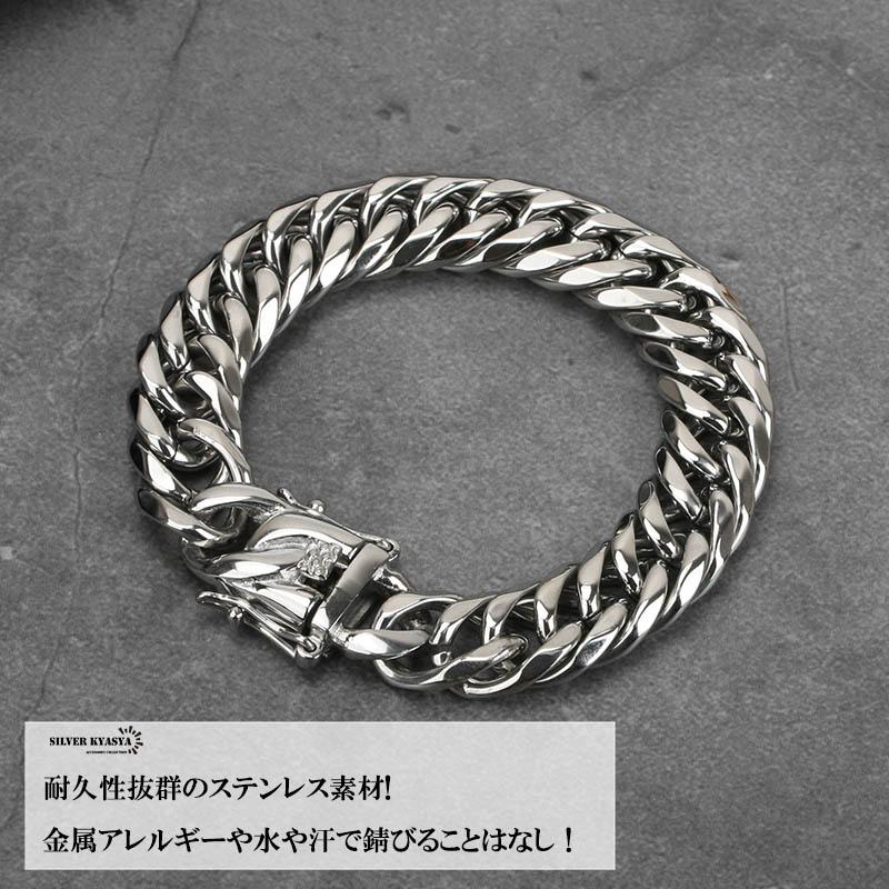 幅12mm STAINLESS STEEL シルバー ダブル喜平ブレスレット 幅12mm STAINLESS STEEL シルバー ダブル喜平ブレスレット
