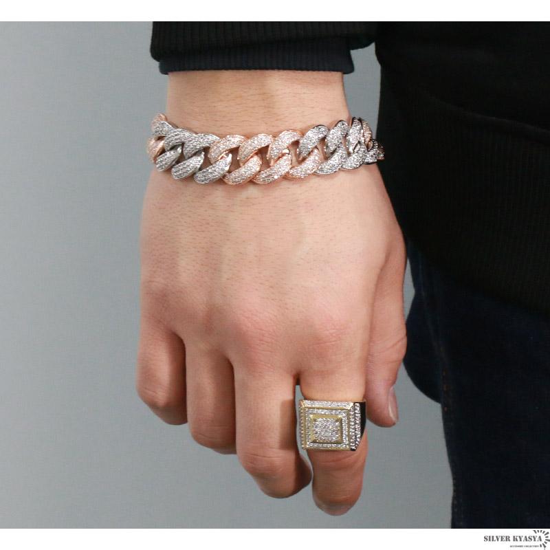 B系ブレスレット 金 ゴールド マイアミキューバンリンク 喜平