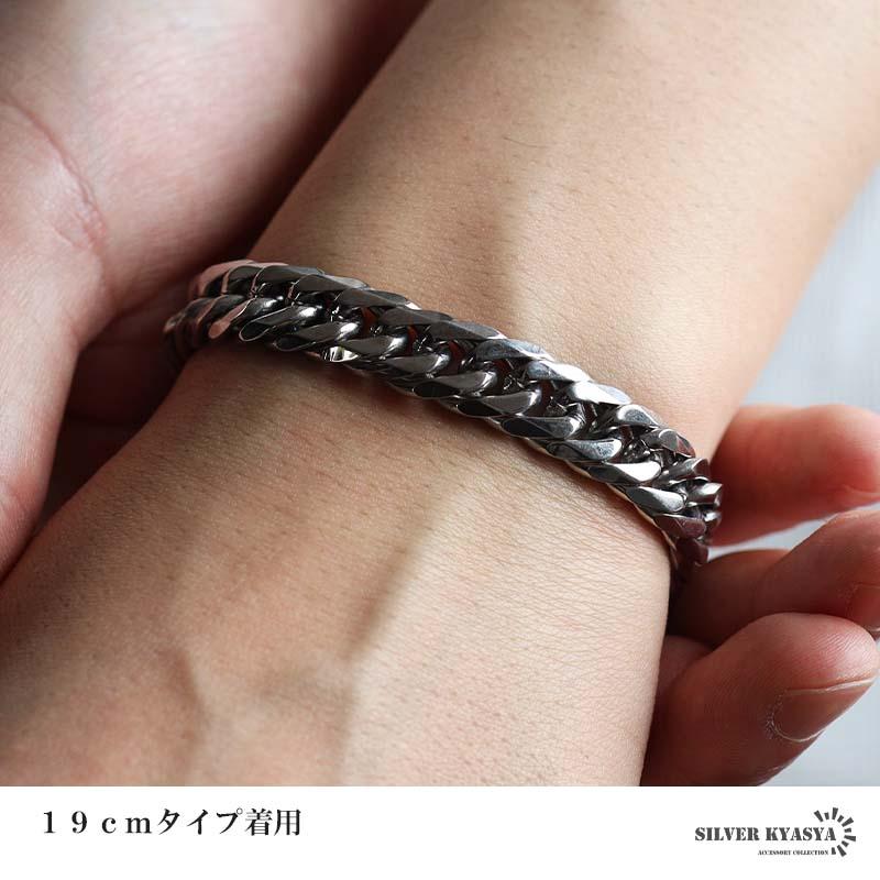 ステンレス ダブル喜平ブレスレット 幅11mm チェーンブレスレット
