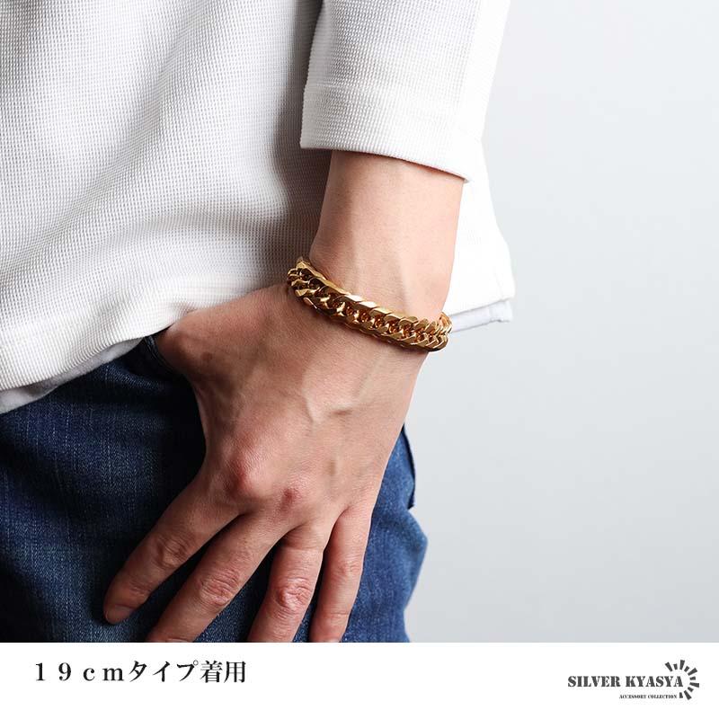 ステンレス ダブル喜平ブレスレット 幅13mm チェーンブレスレット