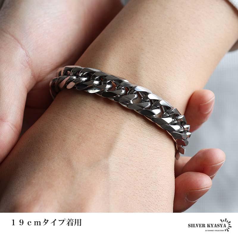 ステンレス ダブル喜平ブレスレット 幅13mm チェーンブレスレット
