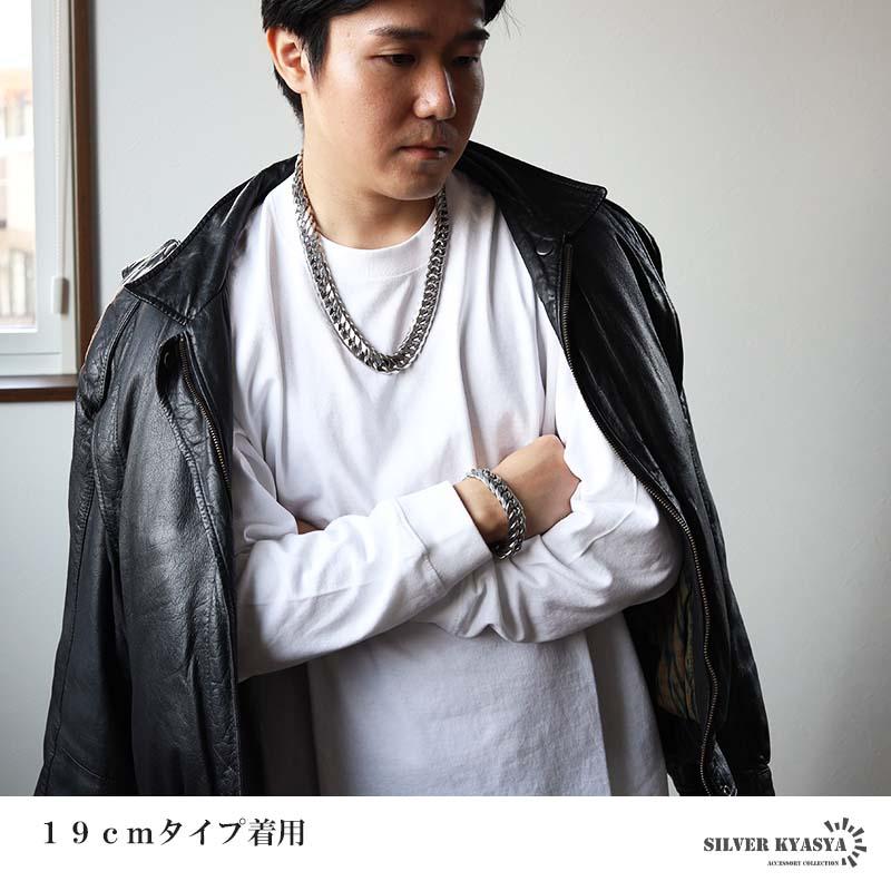 ステンレス ダブル喜平ブレスレット 幅16mm 極太 チェーンブレスレット