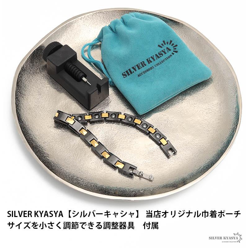 磁気ブレスレット ステンレス セラミック ヘマタイト ビーズ 18KGP