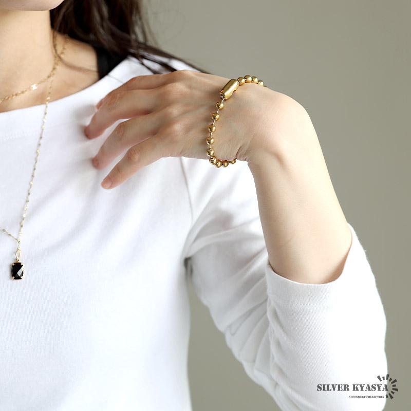 ラージボールブレスレット ゴールド 18k gp gold ステンレス ラージボールブレスレット ゴールド 18k gp gold ステンレス