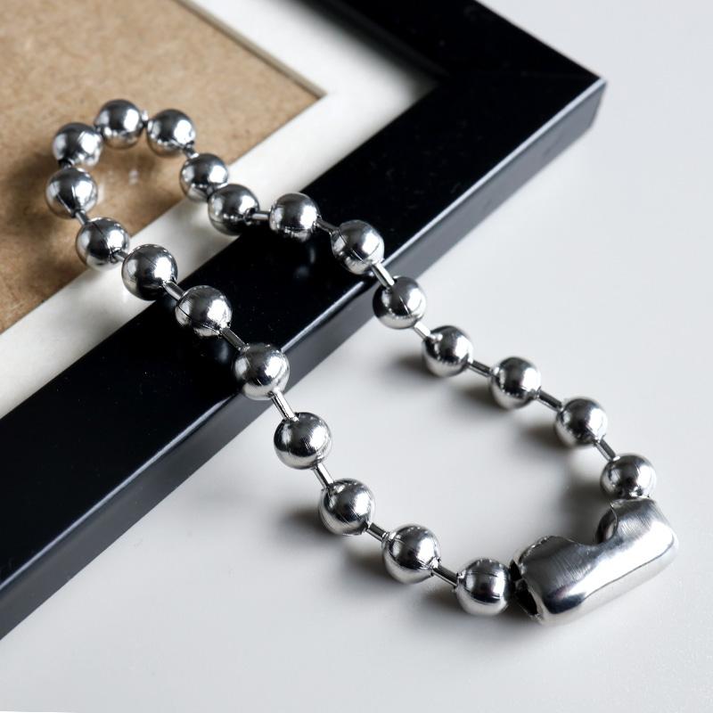 ラージボールブレスレット シルバー silver ステンレス ボールチェーン